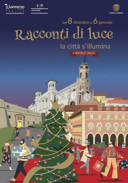 Natale 2021 a Sanremo: la novità delle proiezioni animate, mercatini, musica, libri e tanto altro!