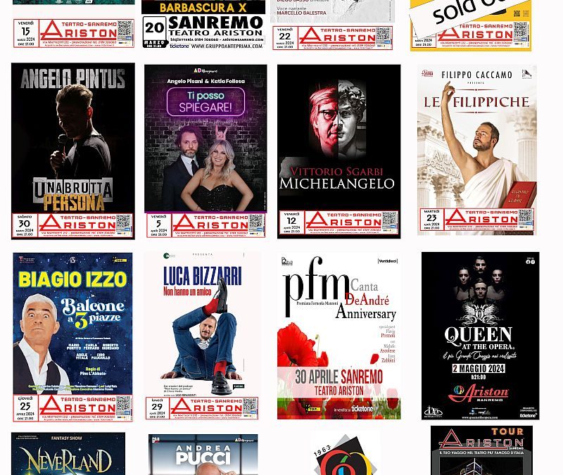 La stagione primaverile del Teatro Ariston di Sanremo e un’anticipazione sull’estate 2024